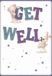 Effervescent and full of warmth, this get well card sparkles with Millwall optimism. Two adorable characters-a friendly teddy bear and a playful puppy-seem to leap from the creamy background, their paws and tails balancing the large, lively 'Get Well' letters in vibrant indigo and teal. Playful stars in shades of blue and purple glimmer across the scene, evoking the twinkle of evening lights along the Thames Path. The plush texture of the bear's fur and the floppy softness of the puppy's ears give the image a touchable feel, like the comfort of clasping a thoughtfully tied bouquet from a trusted Millwall florist. Designed to uplift, the card's joyful mood makes it an ideal companion to a floral delivery for someone convalescing in the heart of the Isle of Dogs. Each visual detail, paired with cheerful colour and gentle whimsy, offers a sensory and emotional embrace-reminding every recipient that Millwall community support can always be felt, especially on the road to recovery.